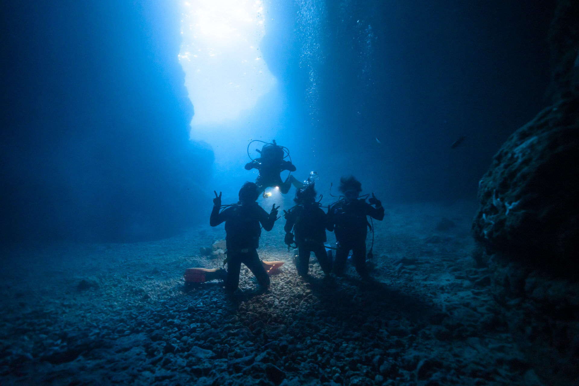 Okinawa famous dive site where blue cave